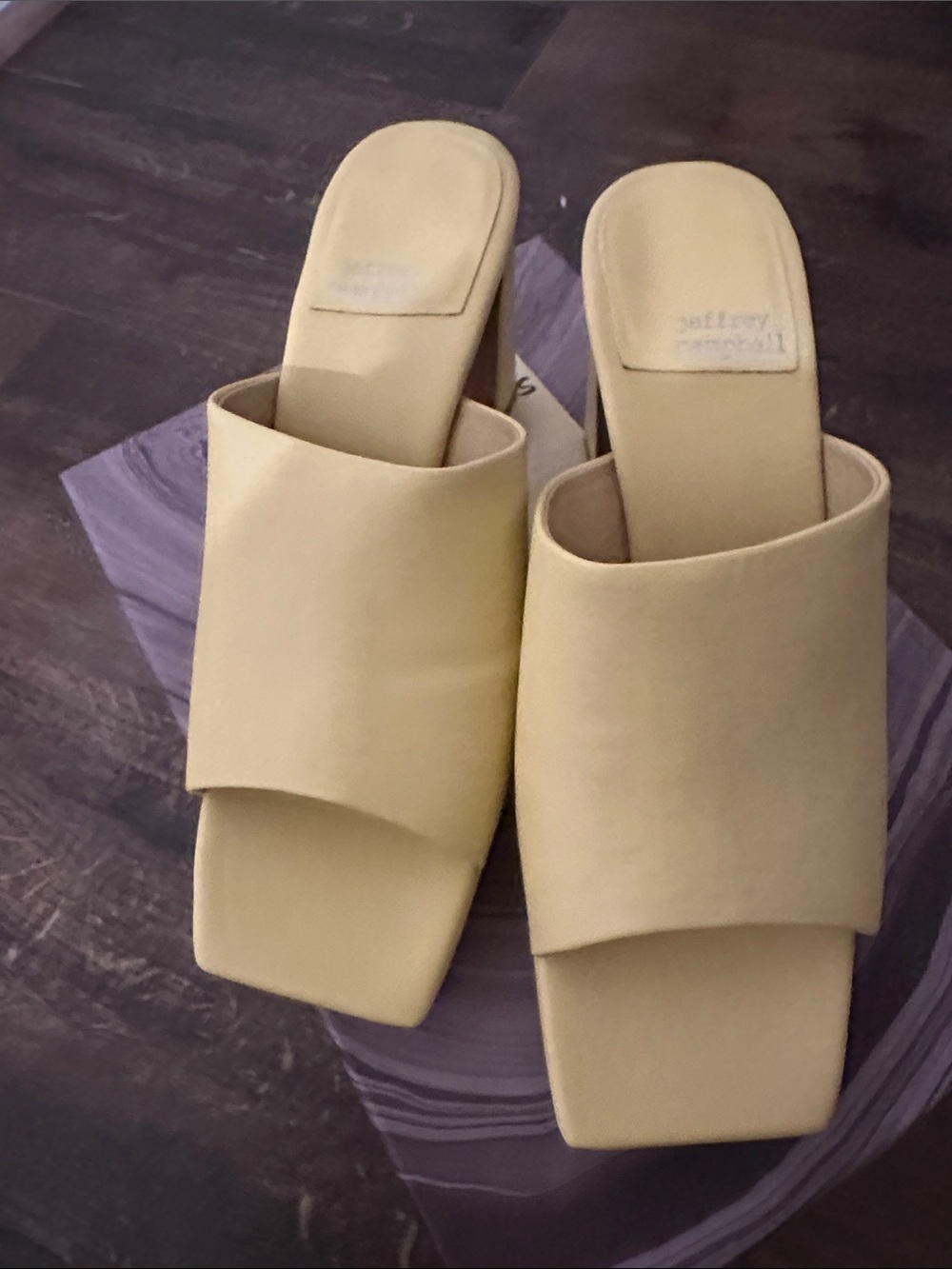 Jeffrey Campbell Yellow Platform Mule Heels - Picture 2 of 10